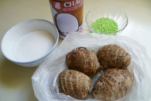 Chè khoai sọ bột báng nước dừa