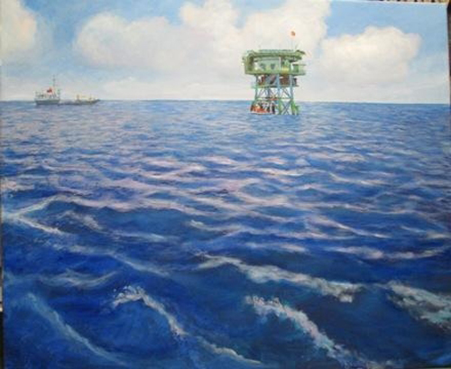 Những bức tranh sơn dầu về biển đảo quê hương giàu ý nghĩa