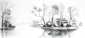 Vẽ bút chì đẹp tranh phong cảnh Phong cảnh Mỹ thuật Nhật ký nghệ thuật