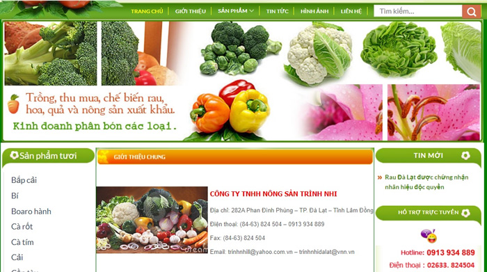 Thiết kế web bán hàng nông sản tại Đà Nẵng