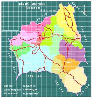 Bản đồ Gia Lai Pleiku chi tiết - hình ảnh