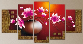 Bộ tranh thêu chữ thập 5 bình hoa ấn tượng - hình ảnh