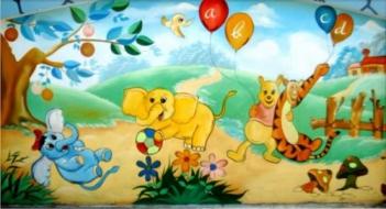 Gallery Art Thu Thảo vẽ tranh tường cho trường mầm non - hình ảnh