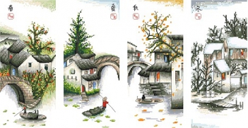 Những bức tranh sơn dầu Xuân Hạ Thu Đông ấn tượng - hình ảnh