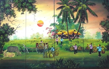 Những bức tranh sơn mài về quê hương Việt Nam - hình ảnh