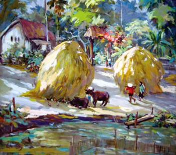 Cách vẽ tranh phong cảnh bằng màu bột - hình ảnh