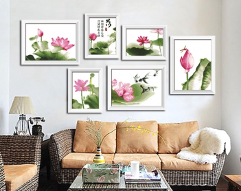 Ý nghĩa của bộ tranh thêu chữ thập hoa sen 6 bức - hình ảnh