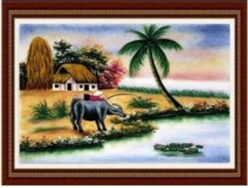 Đất nước và con người trong tranh thêu chữ thập Việt Nam - hình ảnh