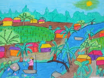 Hướng dẫn cách vẽ tranh phong cảnh lớp 3 sinh động - hình ảnh