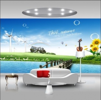 Không gian thư thái hơn với tranh phong cảnh dán tường - hình ảnh