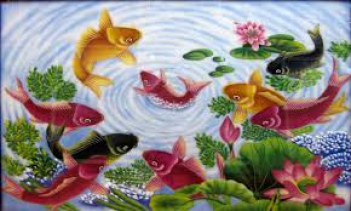 Ý nghĩa của tranh đá quý cá chép hoa sen - hình ảnh
