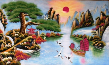 Ý nghĩa của tranh đá quý phong cảnh - hình ảnh