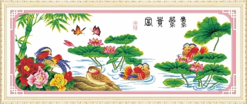 Ý nghĩa của bức tranh thêu chữ thập uyên ương hồ điệp - hình ảnh