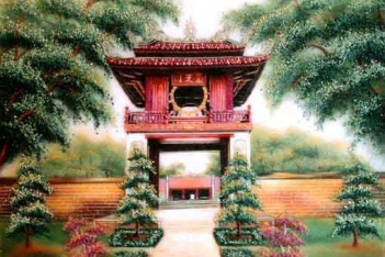 Tranh đá quý Khuê Văn Các mang đến vận may cho gia chủ - hình ảnh