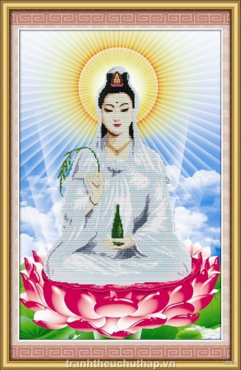 Những bức tranh thêu chữ thập quan âm đẹp nhất - hình ảnh
