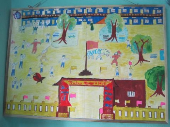 Những mẫu tranh phong cảnh trường em đẹp nhất - hình ảnh