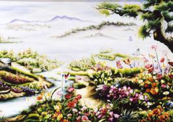 Vẽ tranh đề tài phong cảnh mùa xuân rực rỡ - hình ảnh