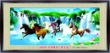 Tranh thêu chữ thập mã đáo thành công 5D - hình ảnh