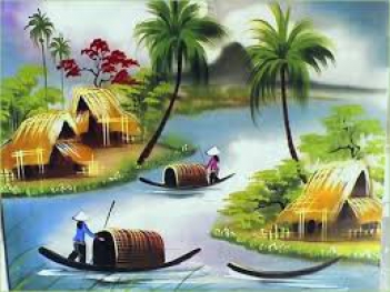Tranh phong cảnh quê hương đơn giản mà đẹp - hình ảnh