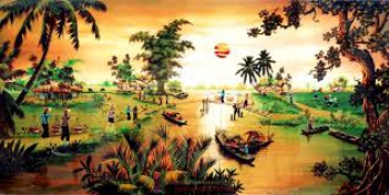 Tranh phong cảnh quê hương ở làng quê Việt - hình ảnh