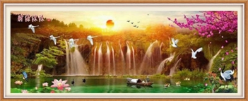 Tranh thêu chữ thập thiên nhiên hùng vĩ - hình ảnh